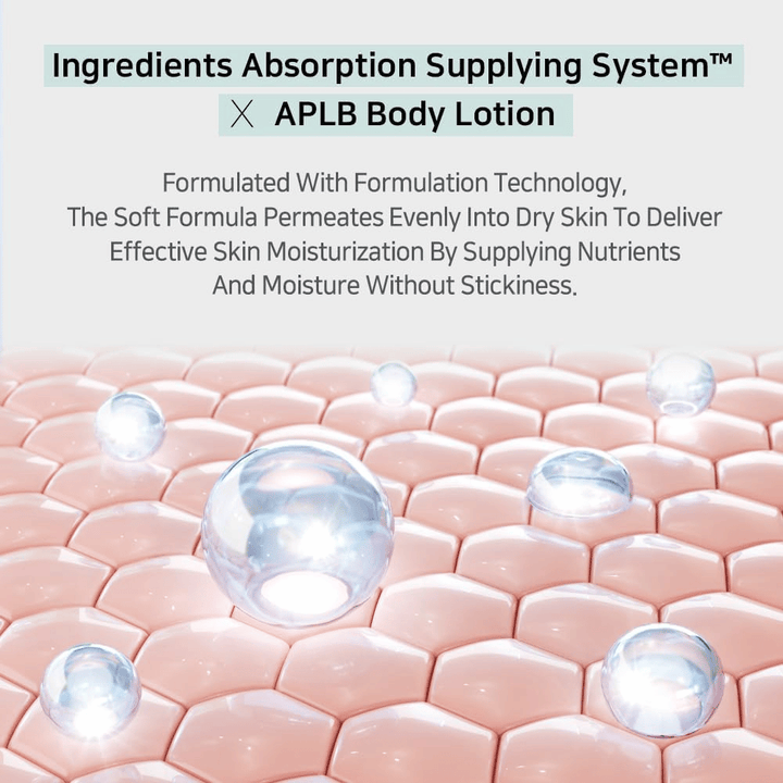 APLB body lotion so systémom Ingredients Absorption Supplying System, ktorý preniká do pokožky a poskytuje intenzívnu hydratáciu bez lepkavého pocitu