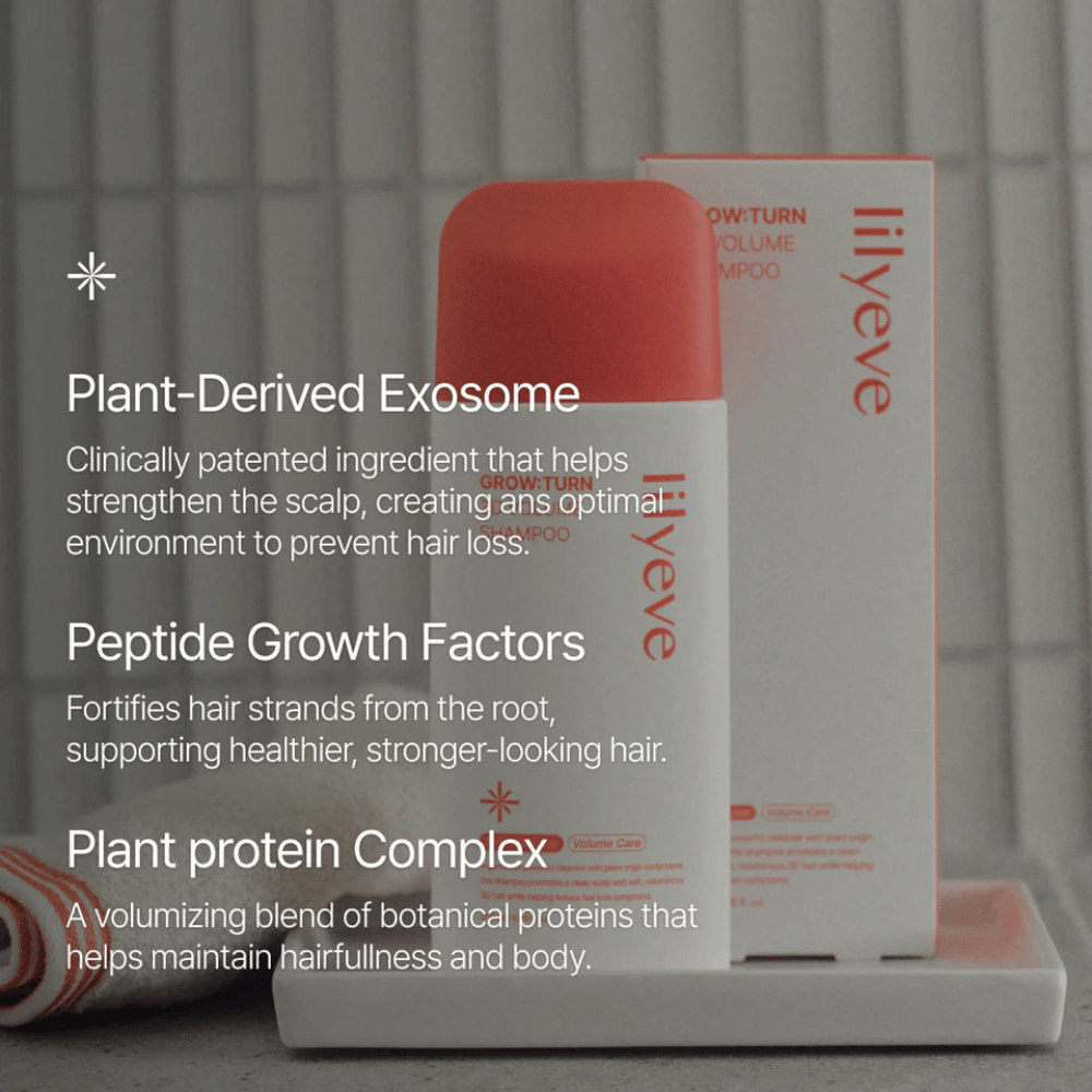 LILYEVE Grow:Turn Exosome 3D Volume Brush Shampoo s klinicky vyvinutou formulou pre pokožku hlavy a objem