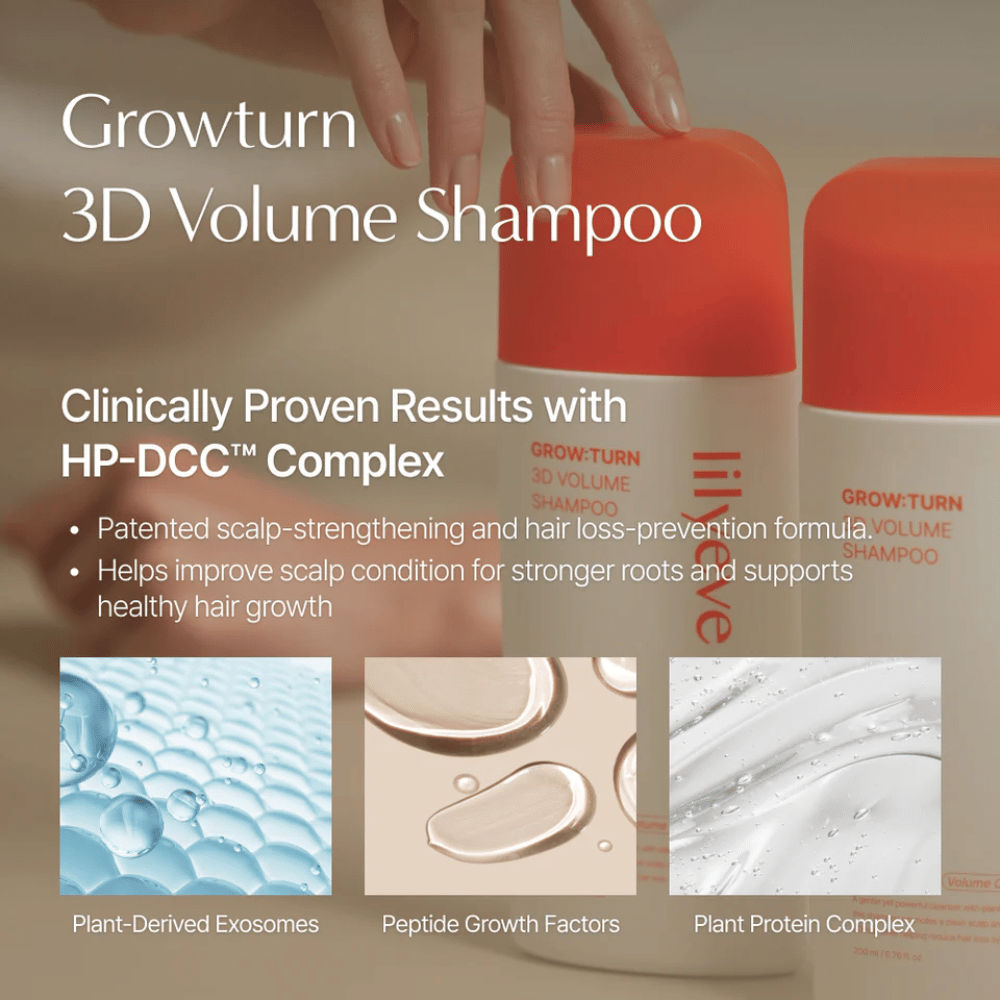 LILYEVE Grow:Turn Exosome 3D Volume Brush Shampoo s exozómami a peptidmi pre hustejšie vlasy