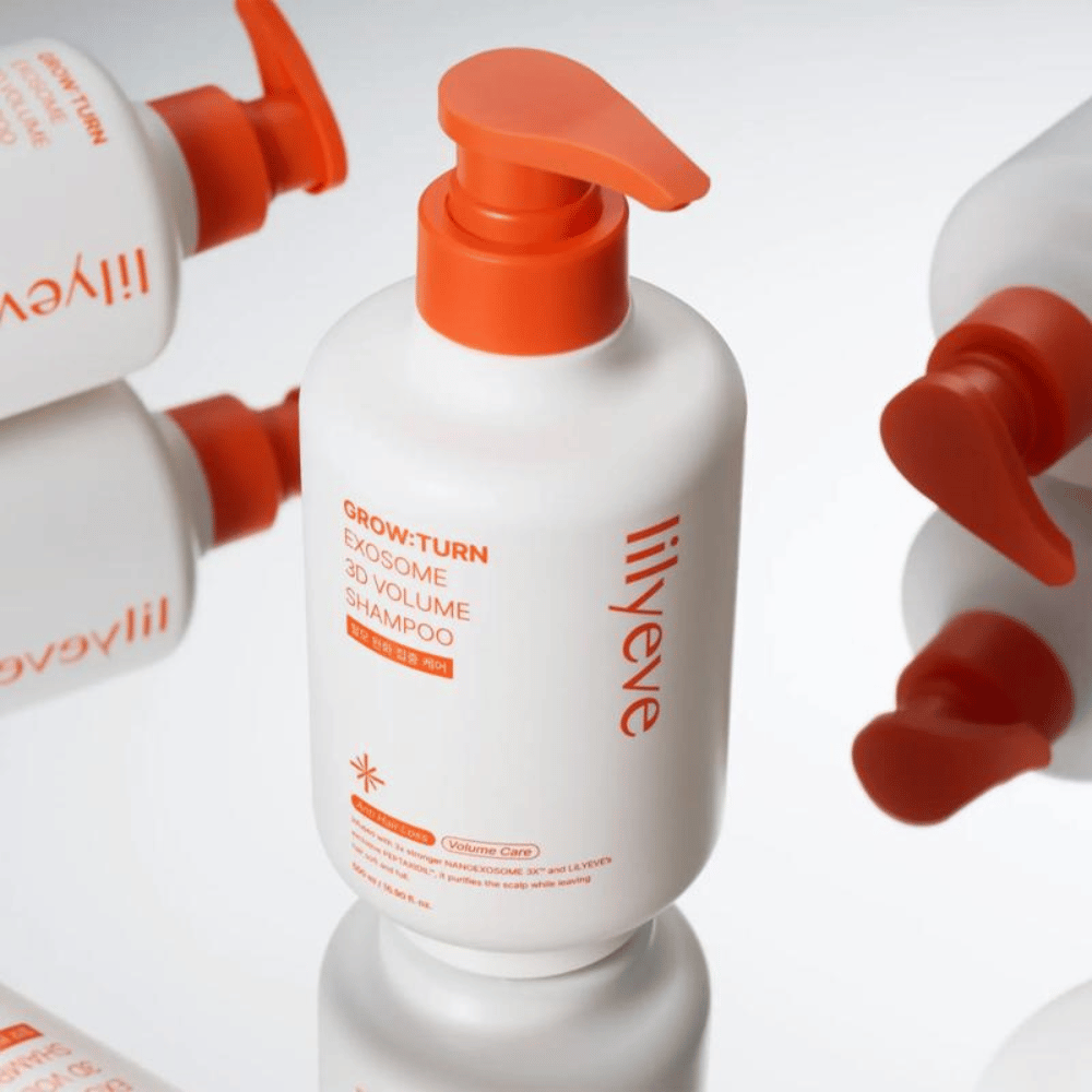 LILYEVE Grow:Turn Exosome 3D Volume Shampoo s objemovou formulou proti tenkým a bez života pôsobiacim vlasom