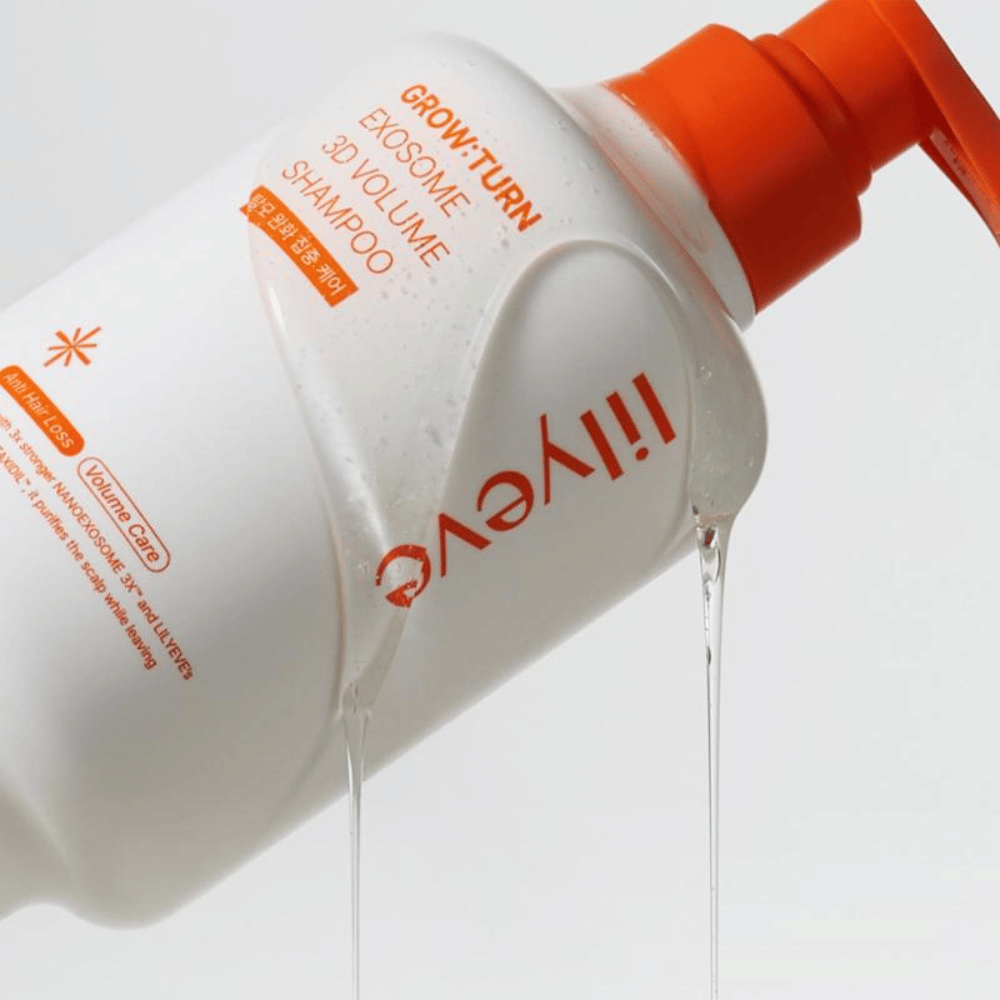 LILYEVE Grow:Turn Exosome 3D Volume Shampoo s ľahkou gélovou textúrou na objemovú starostlivosť o vlasy