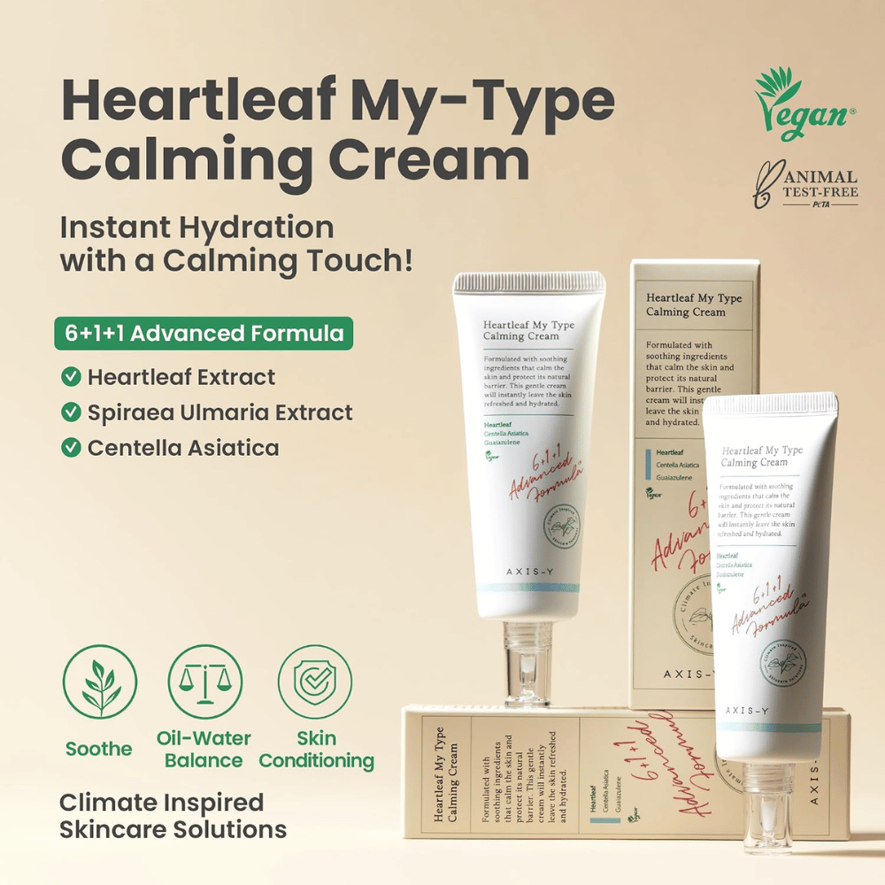 AXIS-Y Heartleaf My Type Calming Cream – hydratačný a upokojujúci pleťový krém pre citlivú pleť