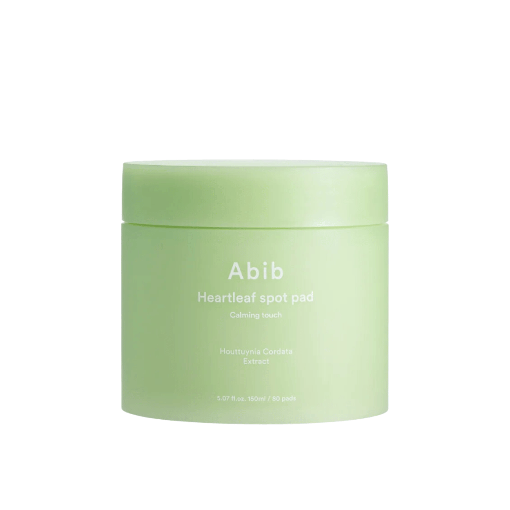 Nádoba s Abib Heartleaf Spot Pad Calming Touch, upokojujúce pleťové tampóny s extraktom Houttuynia Cordata.