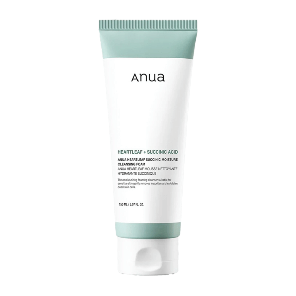 Anua Heartleaf Succinic Moisture Cleansing Foam je jemný, ale účinný čistiaci prostriedok na tvár, ktorý je vhodný pre citlivú pokožku. S extraktom z listov srdcovky a kyselinou jantárovou odstraňuje nečistoty a nečistoty, zatiaľ čo hydratuje a upokojuje pokožku. Perfektné pre každodenné použitie.