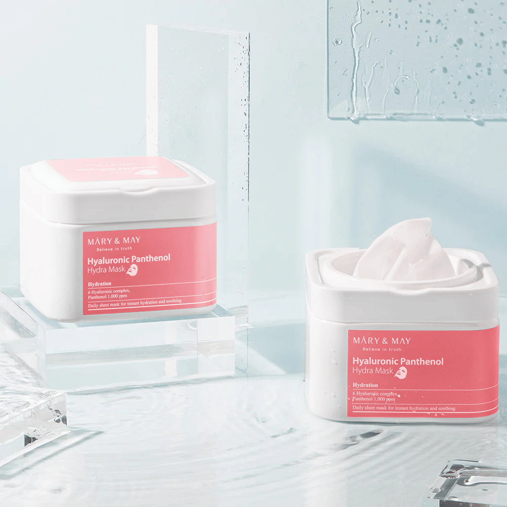 Mary & May Hyaluronic Panthenol Hydra Mask – intenzívne hydratačná pleťová maska s kyselinou hyalurónovou a pantenolom pre suchú a citlivú pleť