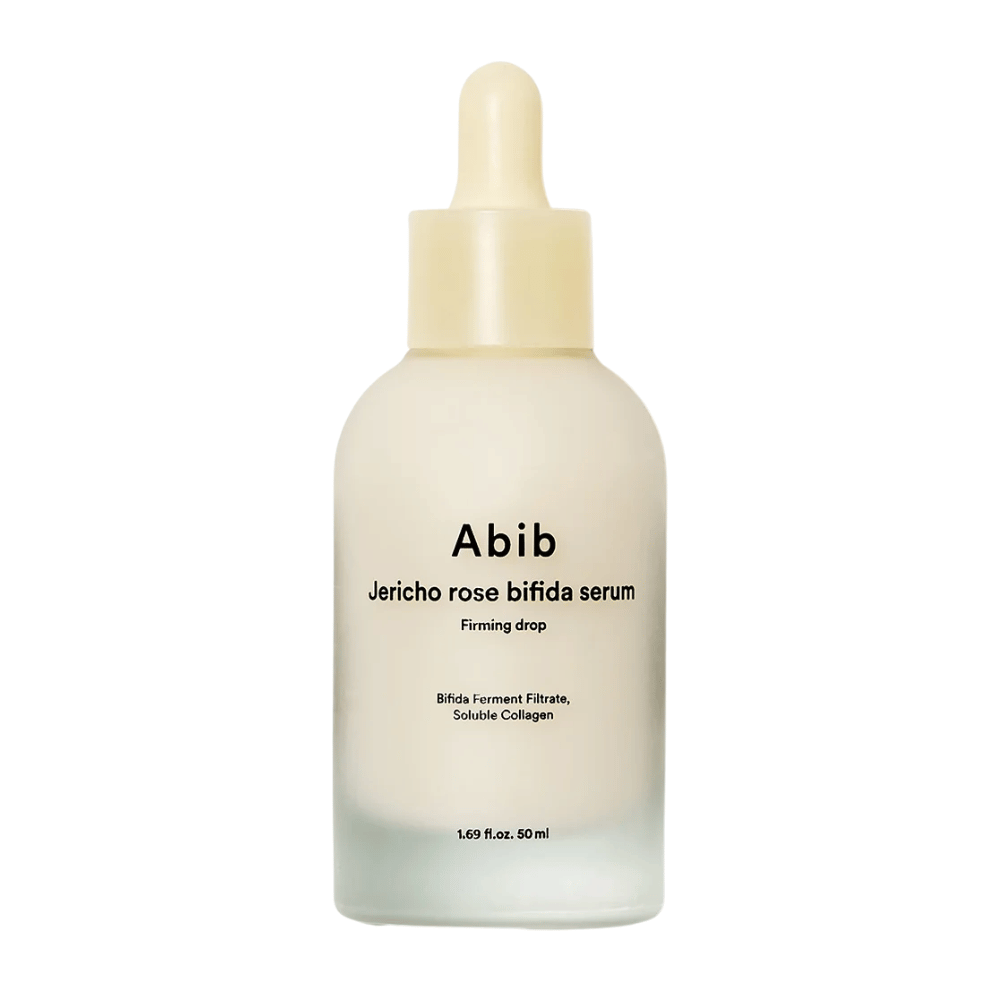 Čistý izolovaný produktový obrázok Abib Jericho Rose Bifida Serum Firming Drop na svetlom pozadí.