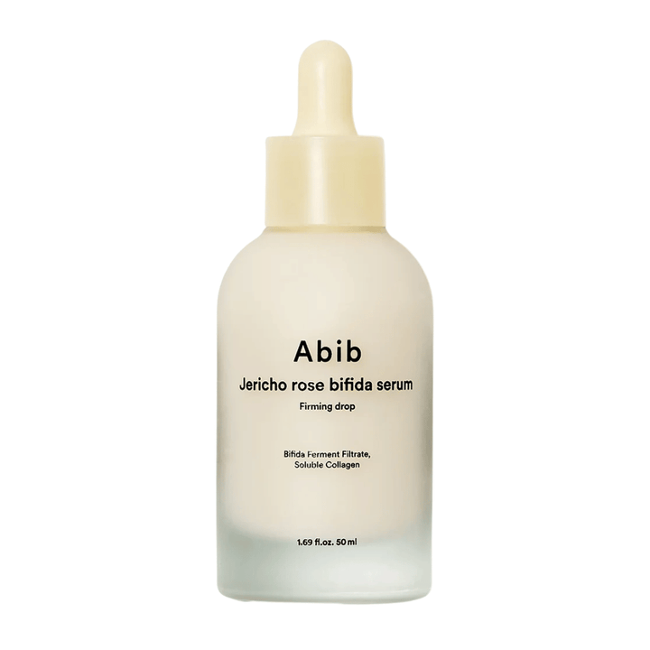 Čistý izolovaný produktový obrázok Abib Jericho Rose Bifida Serum Firming Drop na svetlom pozadí.