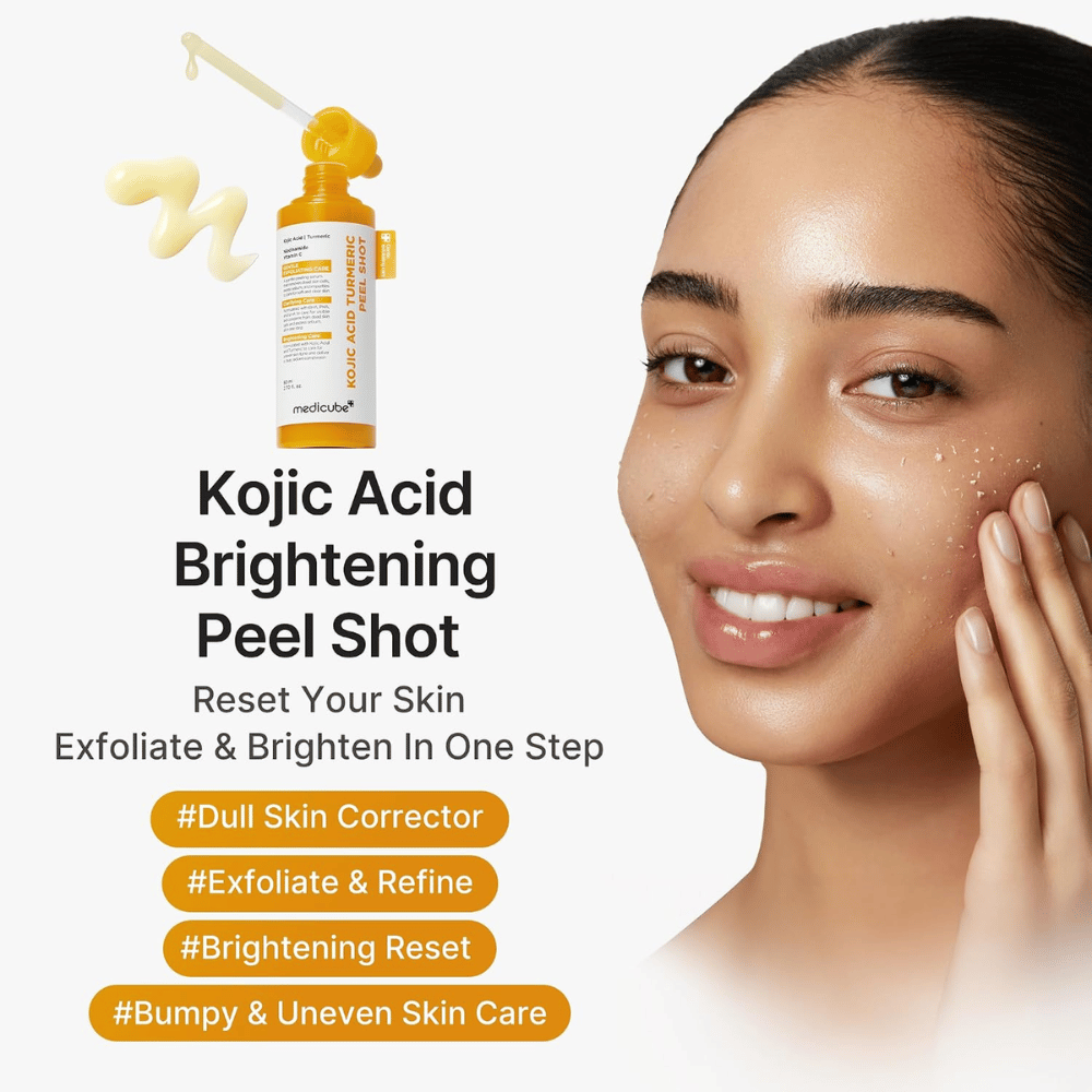 Medicube Kojic Acid Turmeric Peel Shot – kórejský peeling na mdlú a nerovnomernú pleť, ktorý exfoliuje a dodáva pleti viac jasu.
