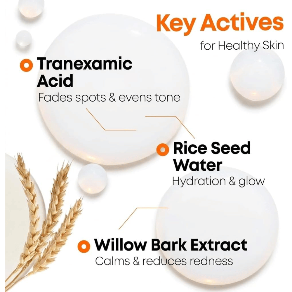 4. NINE LESS MELA-PRO Rice & TXA Toner – dôležité zložky ako kyselina tranexamová, ryžový extrakt a extrakt z vŕbovej kôry pre jednotnejší tón pleti a jas