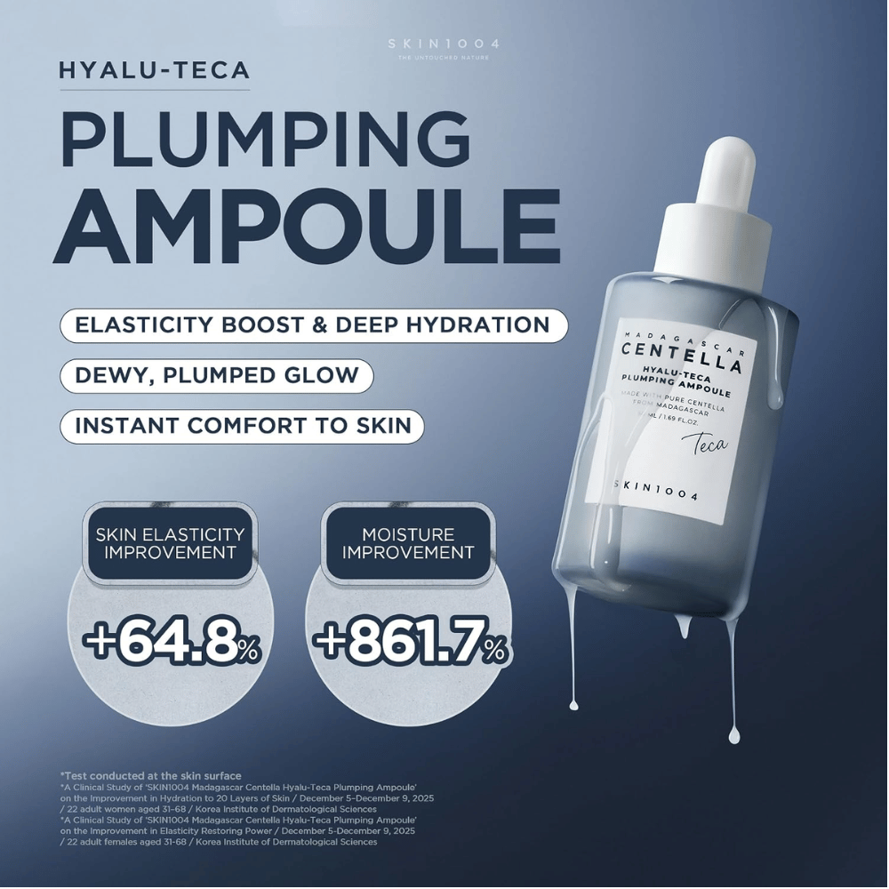 5. SKIN1004 Madagascar Centella Hyalu-Teca Plumping Ampoule – intenzívna hydratácia, jas a zlepšená elasticita pokožky