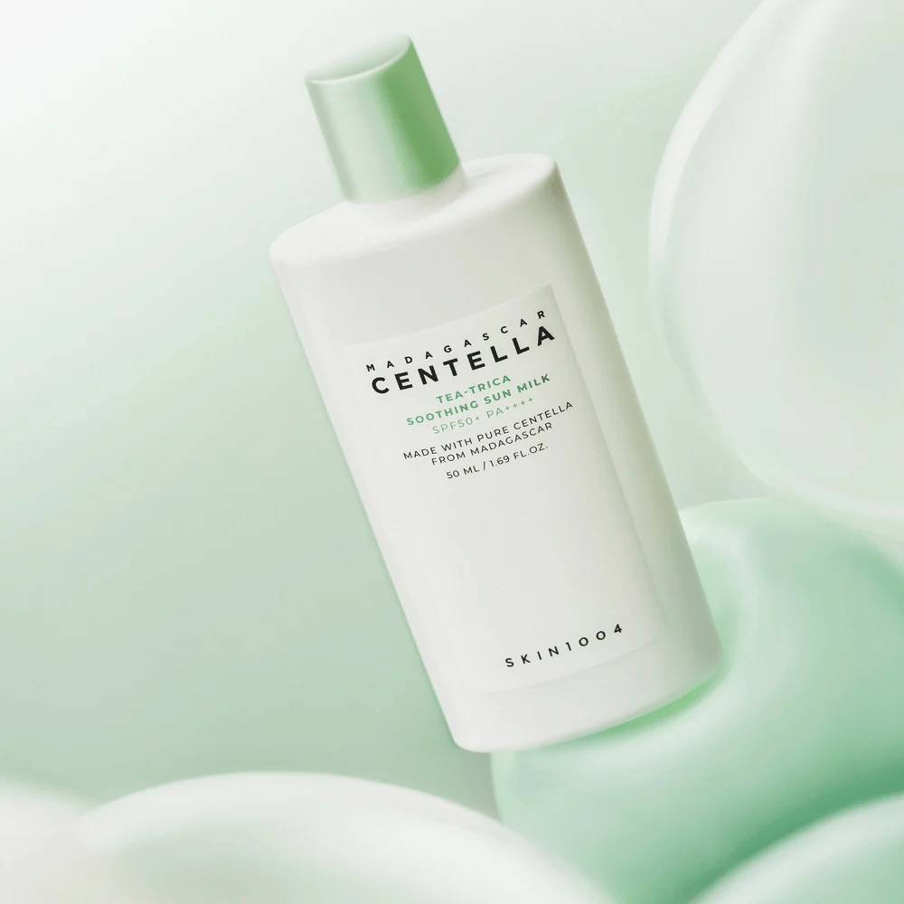 SKIN1004 Madagascar Centella Tea-Trica Soothing Sun Milk ľahký opaľovací krém s SPF50+ PA++++ a upokojujúcou Centellou