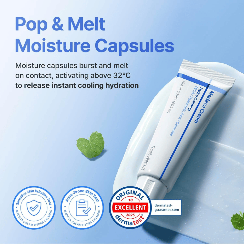 1. Centellian24 Madeca Cream Hydra Calming – hydratačný pleťový krém s chladivými hydratačnými kapsulami pre citlivú pleť