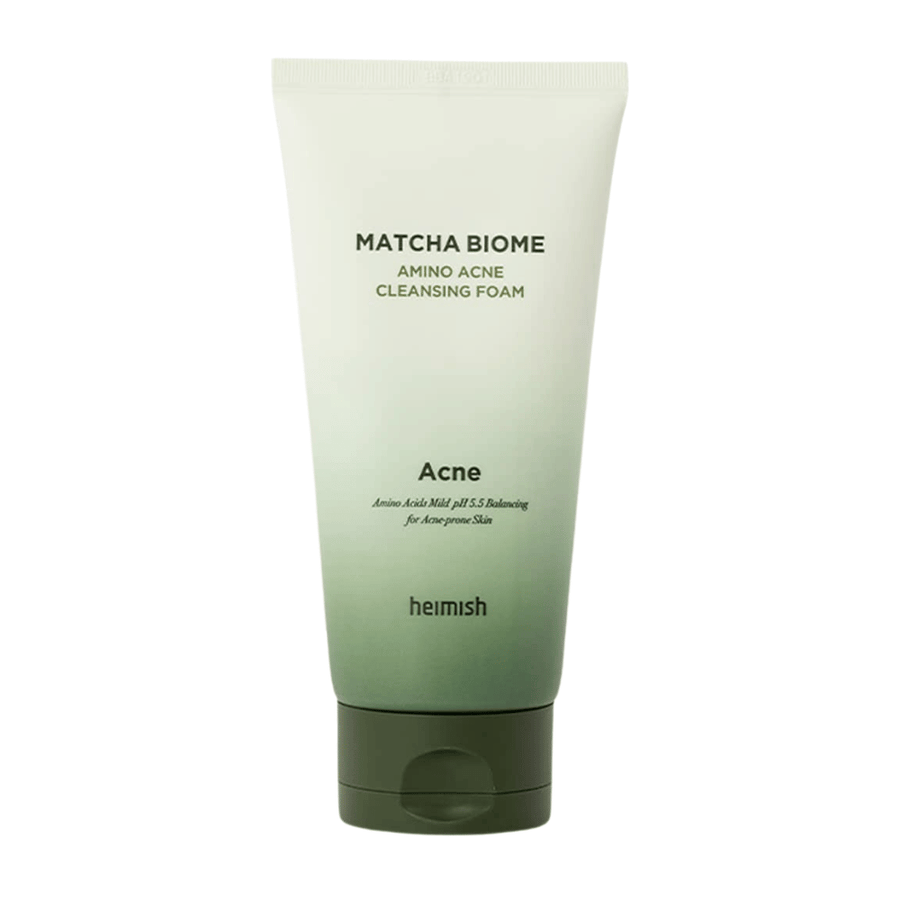 Heimish Matcha Biome Amino Acne Cleansing Foam – kórejské čistenie tváre pre pleť náchylnú na akné a citlivú pokožku s matchou a aminokyselinami