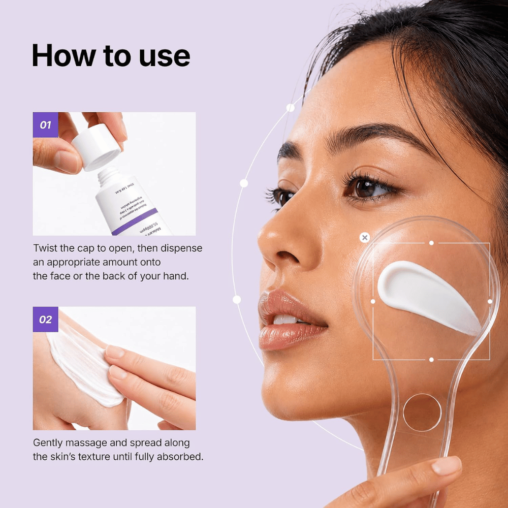 1. Genabelle Melacare Intensive Cream – aplikácia pleťového krému pre zjednotenie tónu pleti a zníženie viditeľnosti pigmentových škvŕn