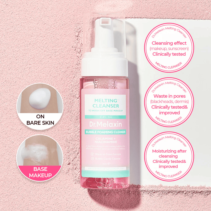 Dr. Melaxin Melting Cleanser s micelárnou penou, ktorá rozpúšťa make-up a jemne čistí pokožku
