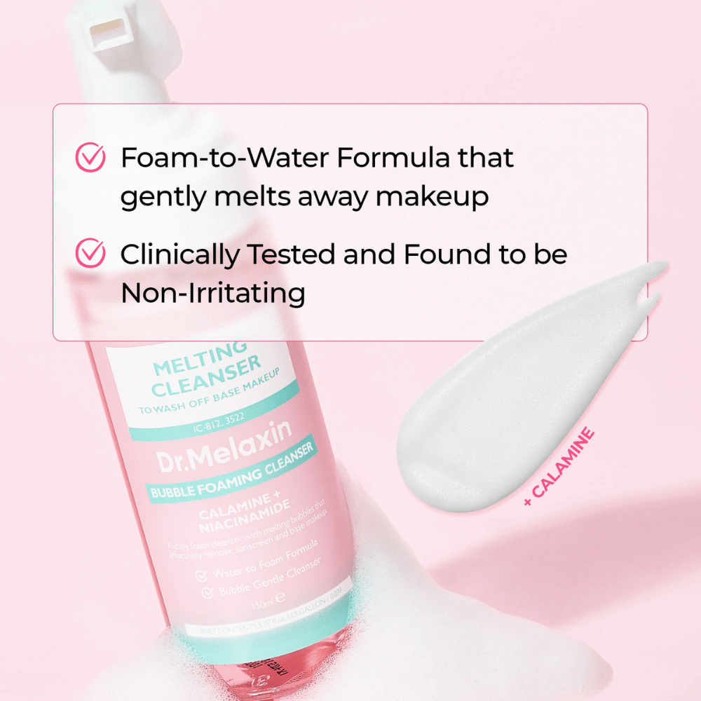 Formula pena-na-vodu v Dr. Melaxin Melting Cleanser, ktorá účinne odstraňuje make-up a nečistoty