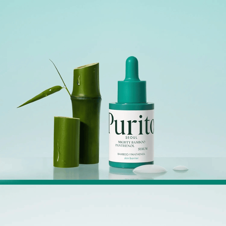 Purito Mighty Bamboo Panthenol Serum – vegánske kórejské sérum s extraktom z bambusu a panthenolom, ktoré chráni a hydratuje pokožku.