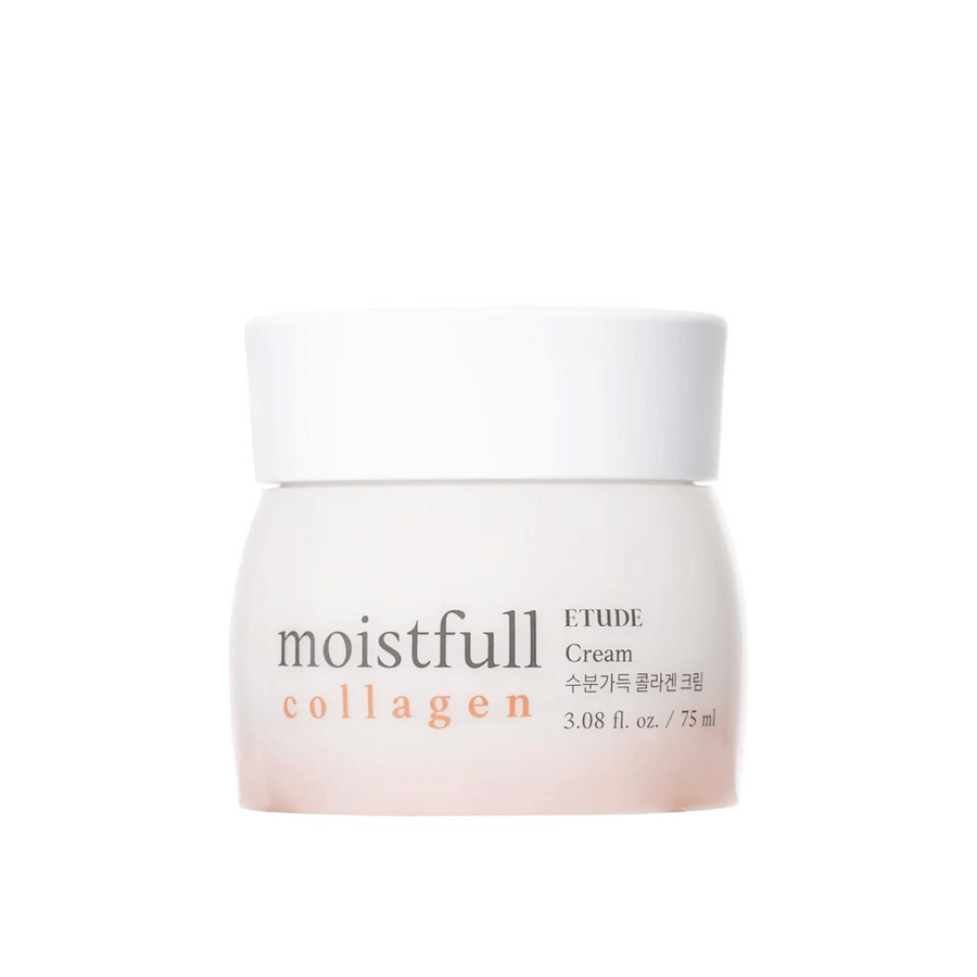 Pohár "Moistfull Collagen Cream" od ETUDE, biele pozadie.