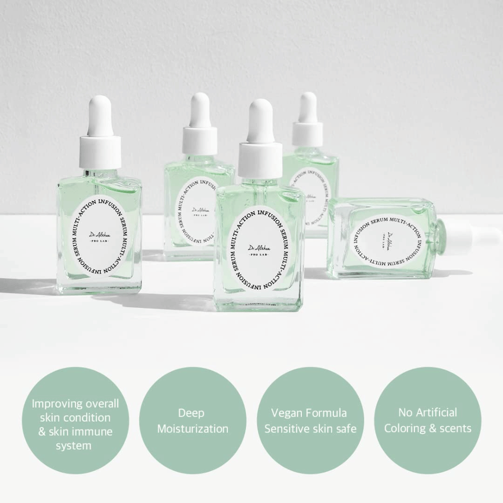 Dr. Althea Multi Action Infusion Serum ktoré posilňuje kožnú bariéru, poskytuje hlbokú hydratáciu, vhodné pre citlivú pleť a dodáva prirodzený lesk.