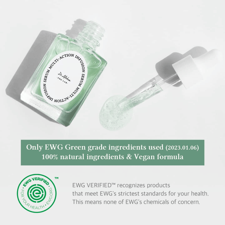 Dr. Althea Multi Action Infusion Serum s vegánskym zložením a EWG-certifikovanými ingredienciami, šetrné pre citlivú pleť a bez škodlivých látok.