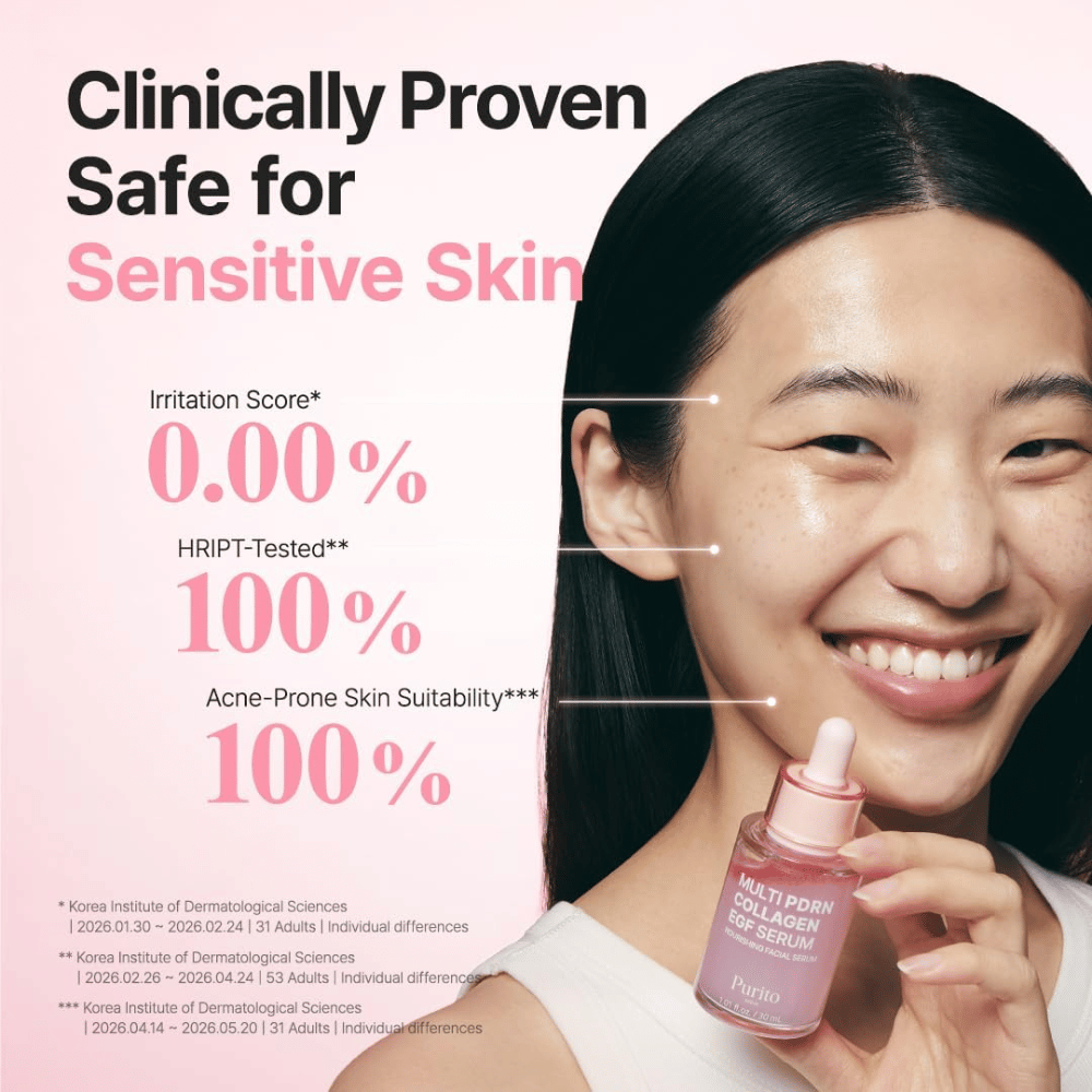 Purito Multi PDRN Collagen EGF Serum – klinicky testované sérum vhodné pre citlivú a aknóznu pleť.