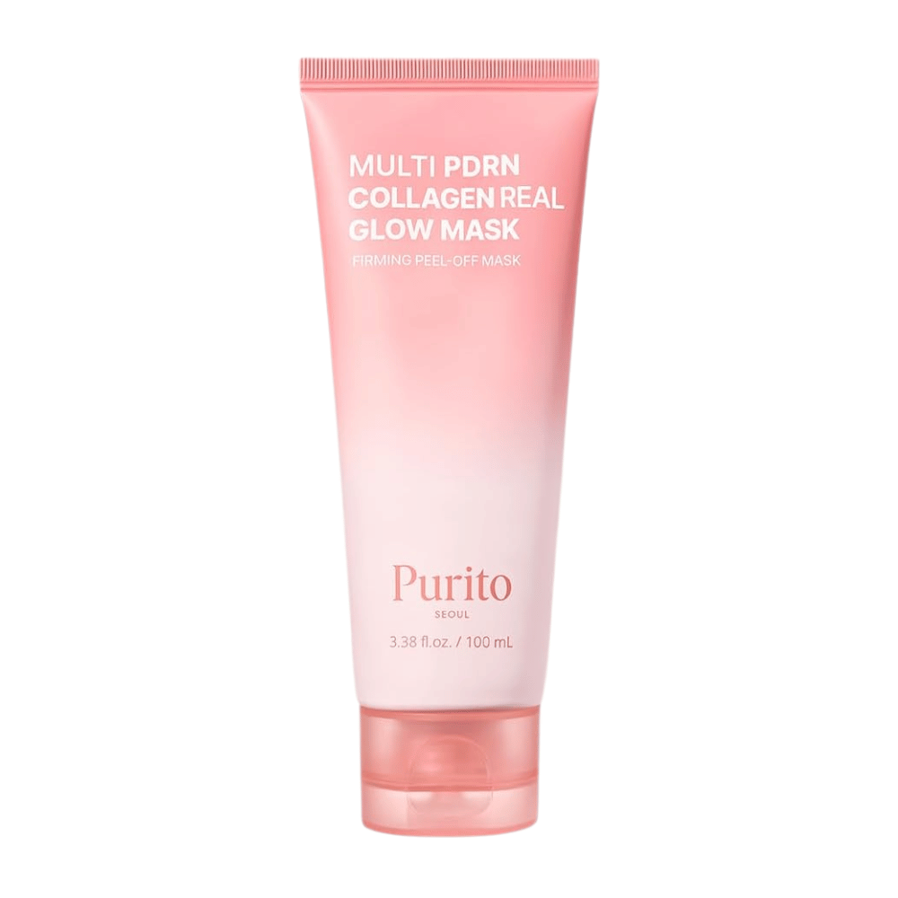 Purito SEOUL Multi PDRN Collagen Real Glow Mask 100 ml – produktový obrázok ružovej peel-off masky v tube