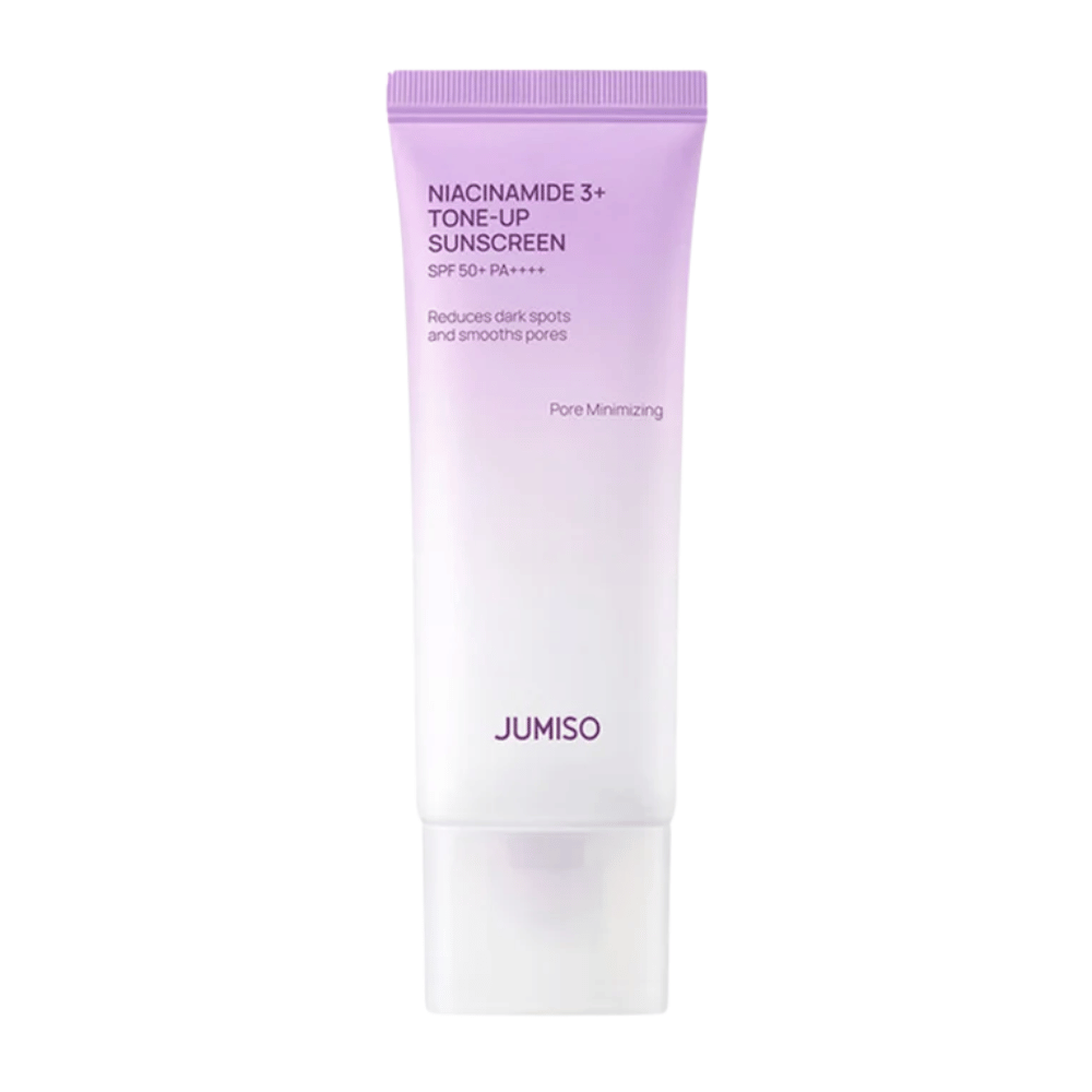 JUMISO Niacinamide 3+ Tone-Up Sunscreen SPF50+ PA++++ 50 ml – kórejský opaľovací krém s niacínamidom na UV ochranu, zjednotenie tónu pleti a rozjasnenie.
