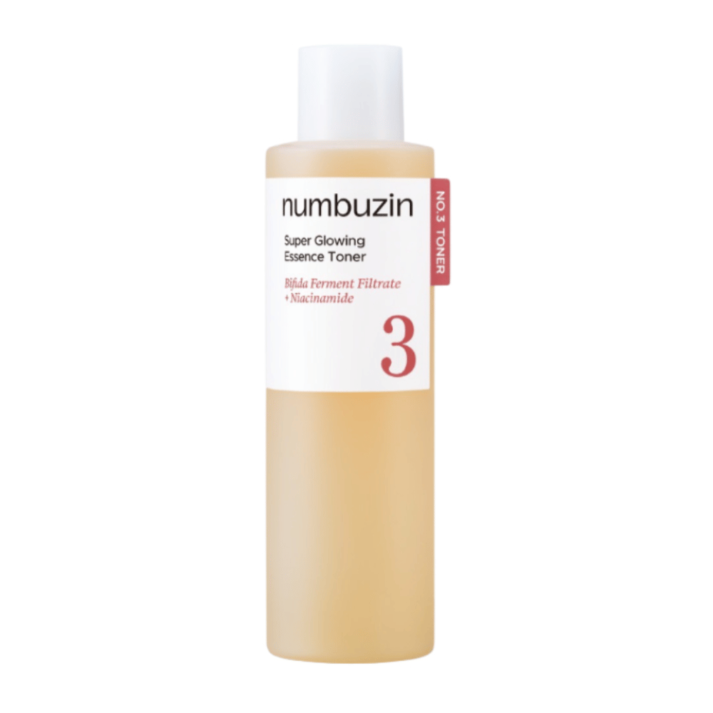 Numbuzin No.3 Super Glowing Essence Toner – rozjasňujúci toner s bifida fermentovaným filtrátom a niacínamidom.