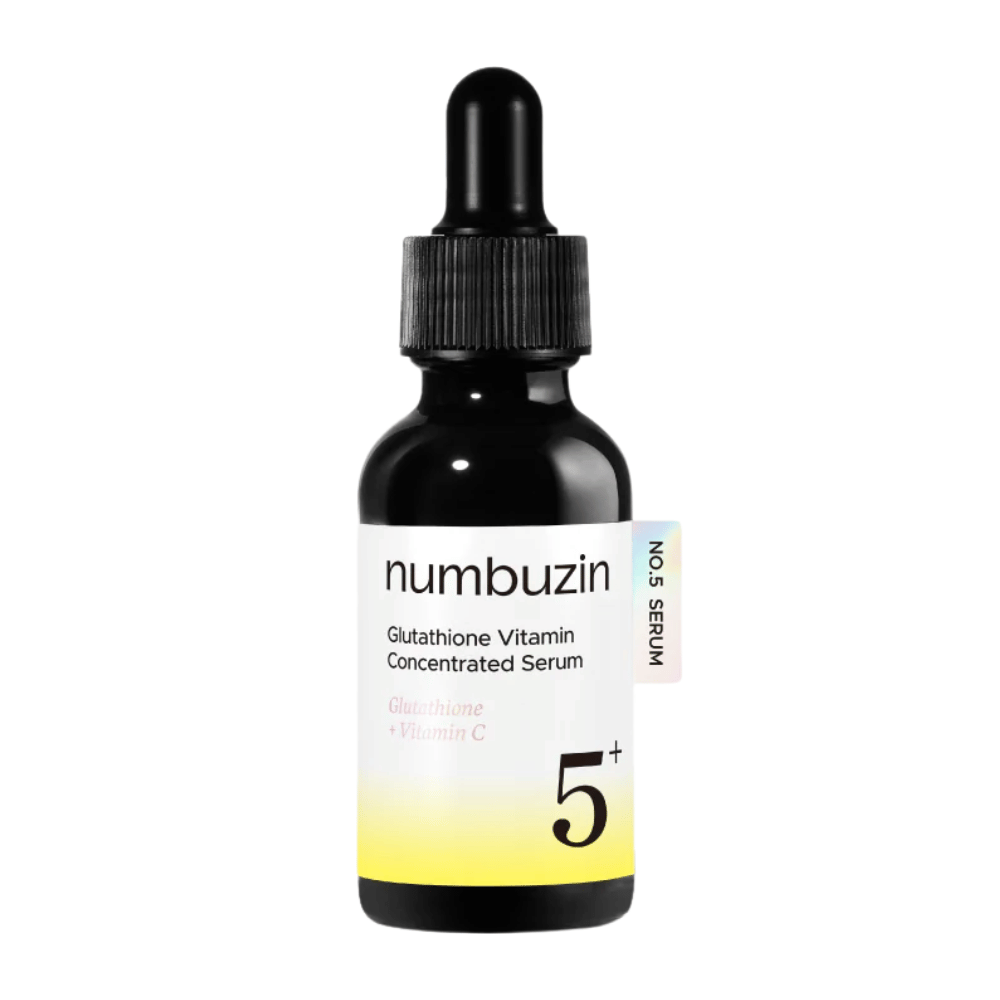 numbuzin No.5+ Glutathione Vitamin Concentrated Serum – kórejské pleťové sérum s glutatiónom a vitamínom C na tmavé škvrny a nerovnomerný tón pleti.