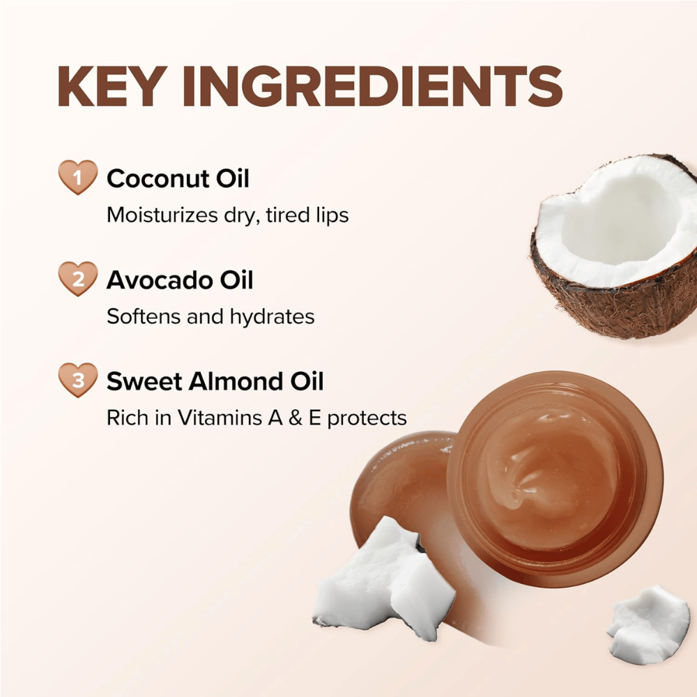 KLAVUU Nourishing Care Lip Sleeping Pack Coconut s kokosovým olejom, avokádovým olejom a mandľovým olejom, ktorý hydratuje, ošetruje a chráni suché pery.
