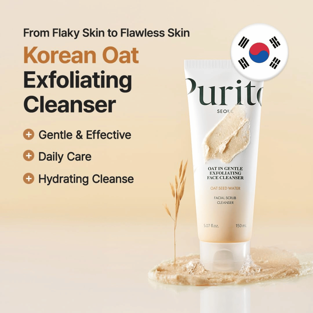 Purito Oat In Gentle Exfoliating Face Cleanser 150 ml – kórejské čistenie tváre s ovsenými časticami pre každodenné jemné peeling
