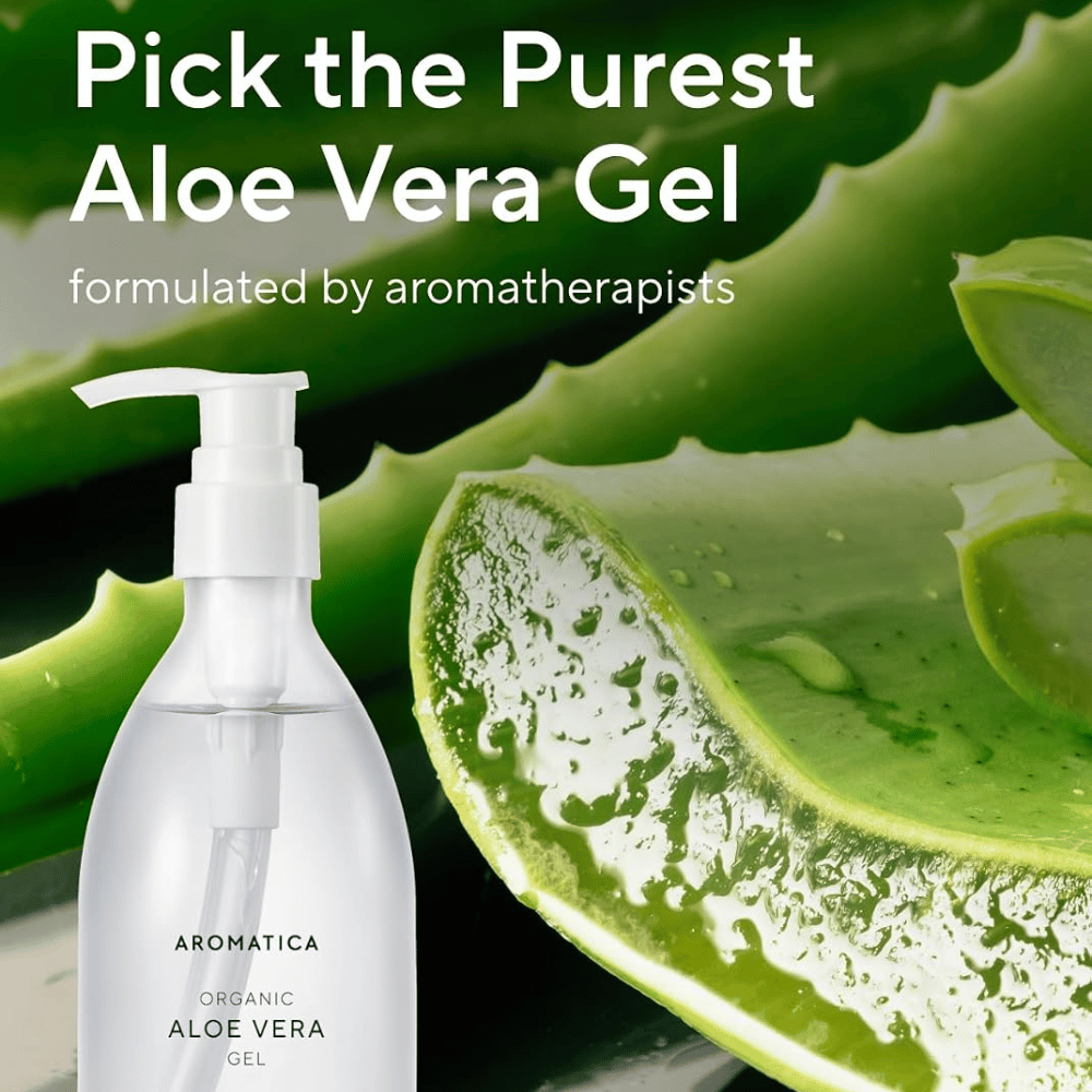 AROMATICA Organic Aloe Vera Gel – gél z aloe vera s prirodzeným listom aloe vera