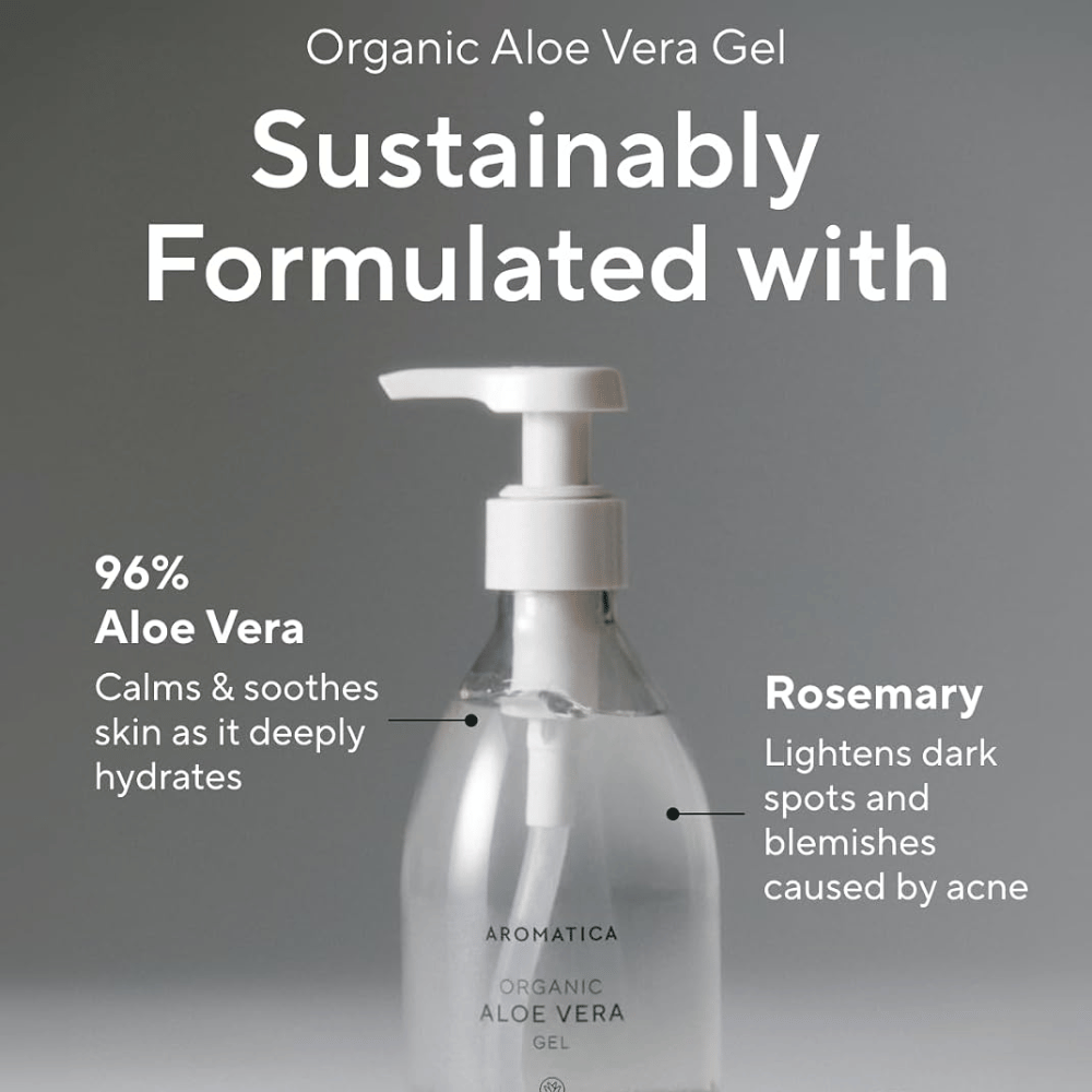 AROMATICA Organic Aloe Vera Gel – hydratačný gél s 96 % aloe vera a rozmarínom