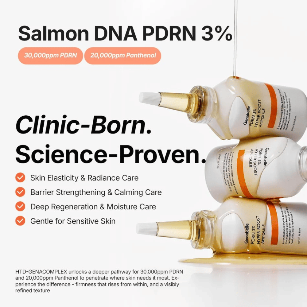 Genabelle PDRN 3% Hyper Boost Ampoule pre pevnejšiu pokožku a posilnenú kožnú bariéru