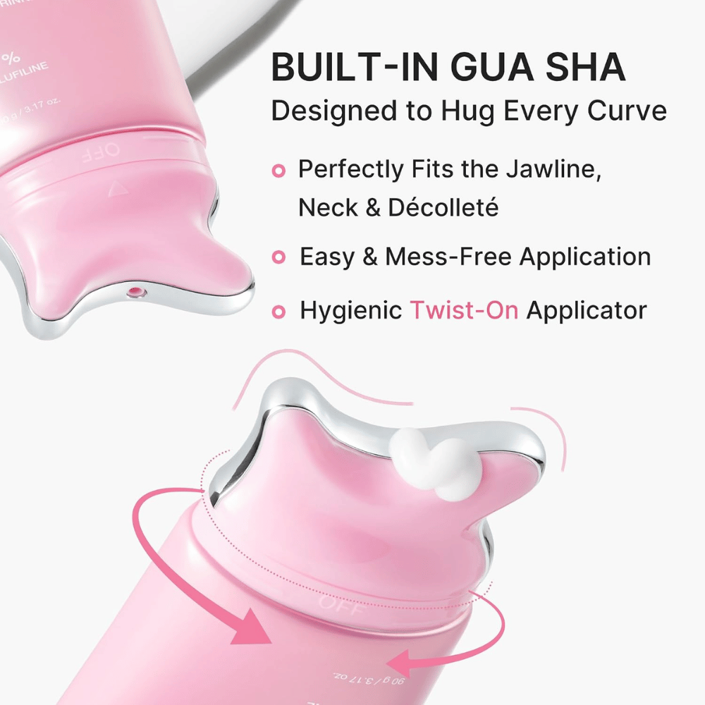 2. Medicube PDRN Collagen Gua Sha Neck Wrinkle Cream – zabudovaný gua sha aplikátor na krk, líniu čeľuste a dekolt