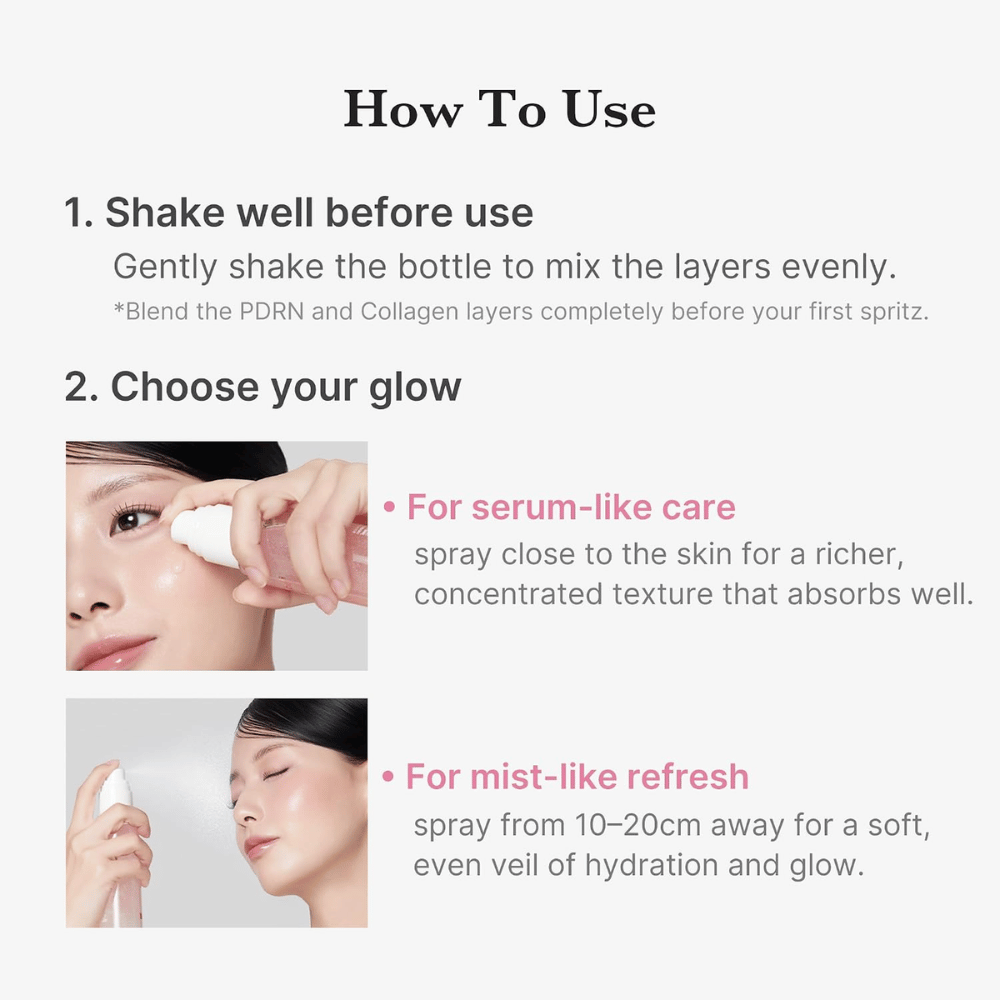 2. Medicube PDRN Pink Collagen Glow Jelly Mist Serum – použitie ako hydratačná pleťová hmla alebo koncentrované sérum