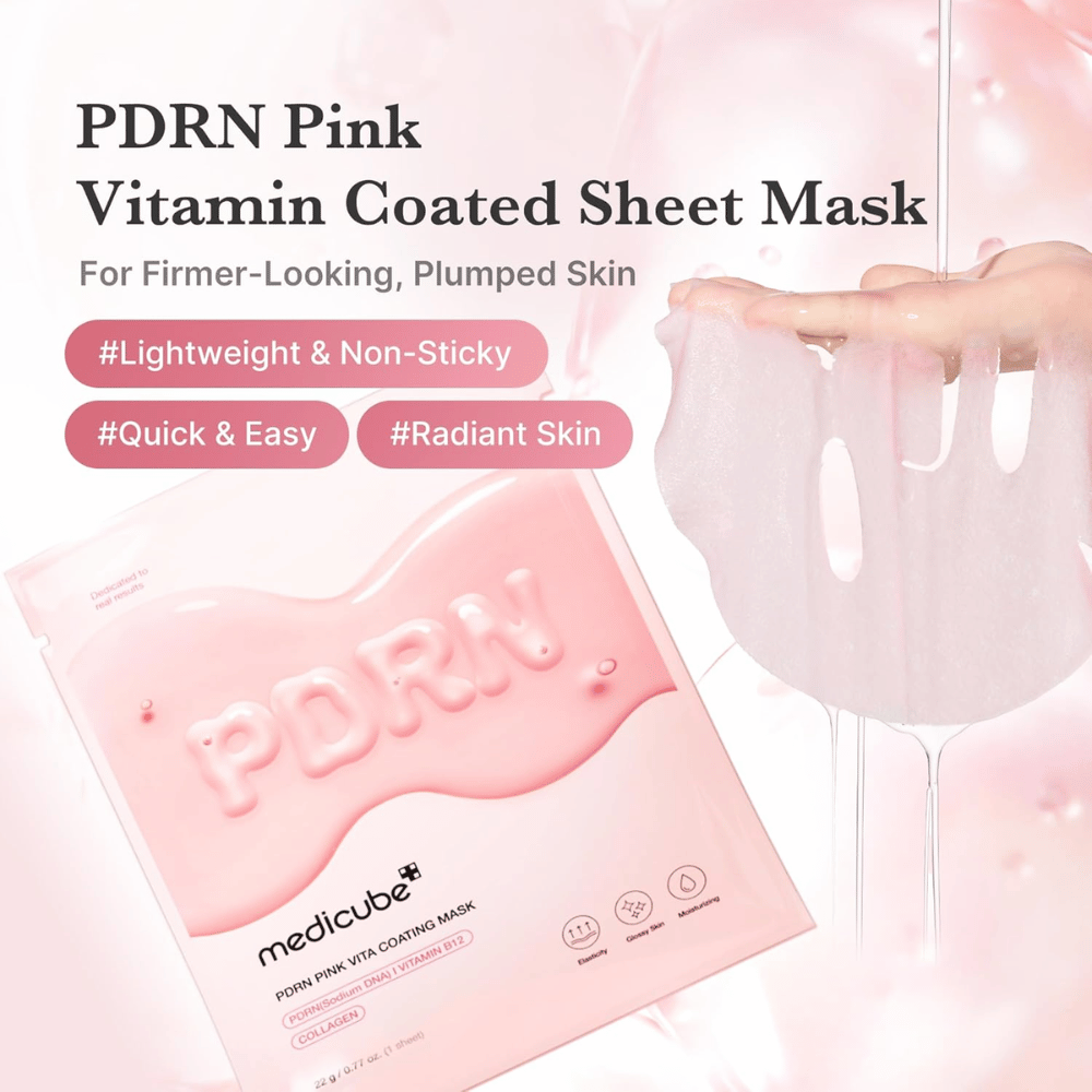 Produktový obrázok s maskou a balením – zameranie na hydratačný sheet mask s ľahkým, nelepivým pocitom.