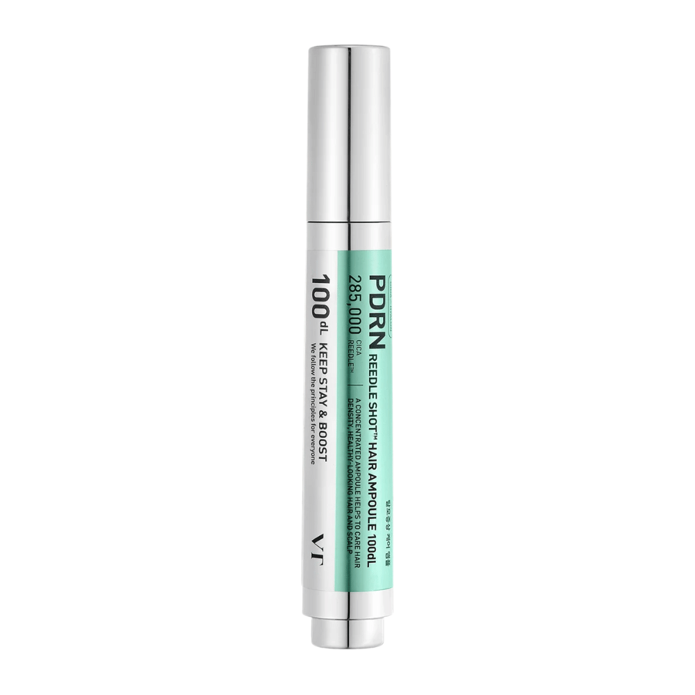 PDRN Reedle Shot Hair Ampoule 100dL vo forme pera na bielom pozadí, koncentrované sérum na pokožku hlavy, ktoré posilňuje pokožku hlavy a podporuje zdravšie vlasy.