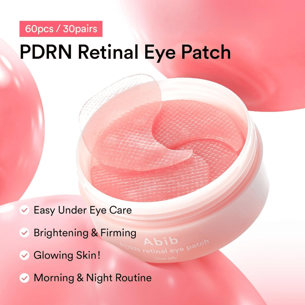 Abib PDRN Retinal Eye Patch Glow Jelly 60 náplastí na hydratáciu, spevnenie a žiaru – ideálne pre rannú a večernú rutinu.