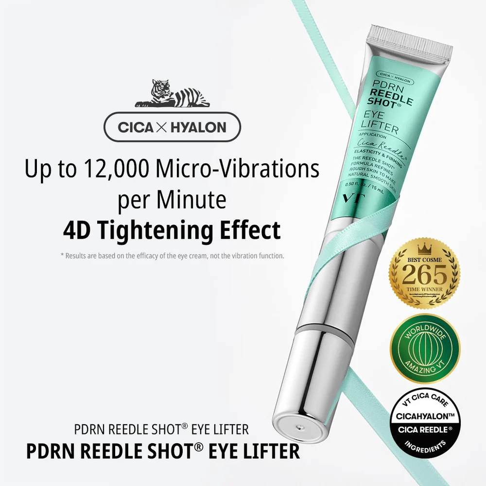 Očný krém od VT Cosmetics s PDRN a micro-vibration, ktorý redukuje jemné linky, hĺbkovo hydratuje a spevňuje pokožku v okolí očí