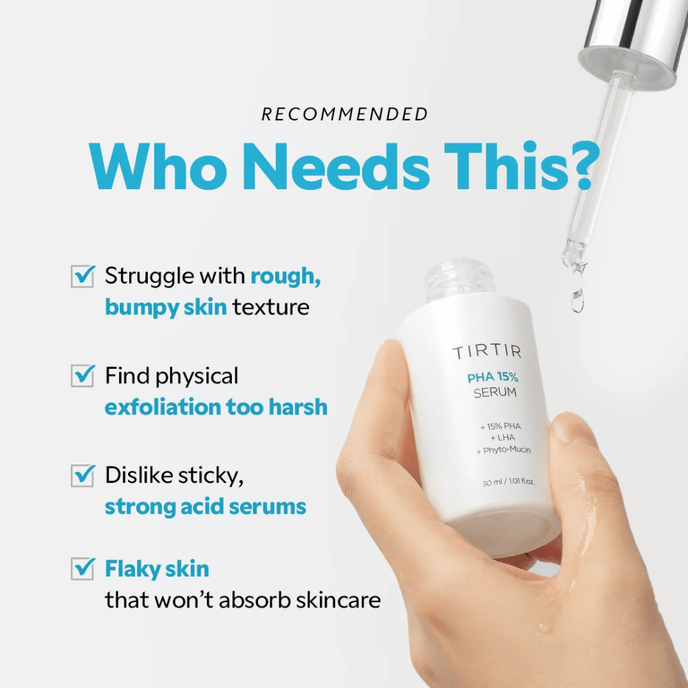 TIRTIR PHA 15% Serum – exfoliačné sérum pre nerovnomernú a hrboľatú štruktúru pleti