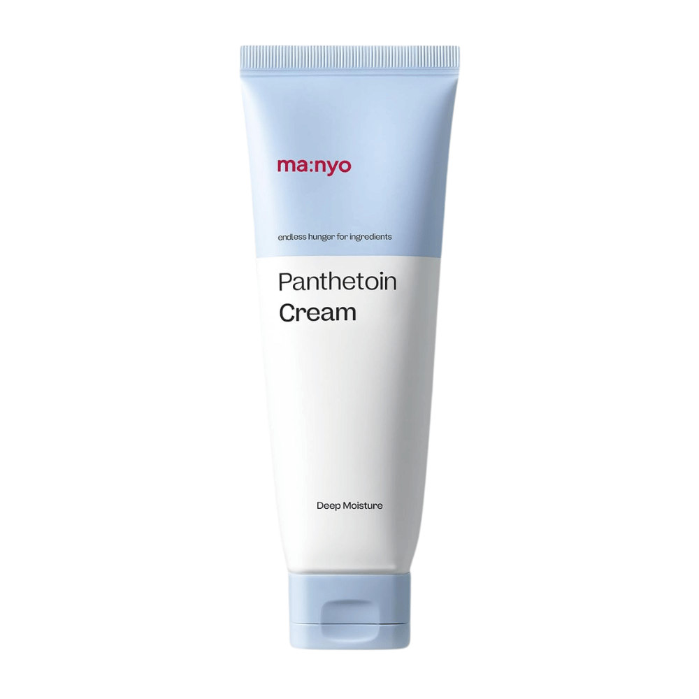 4. Ma:nyo Panthetoin Cream – hydratačný pleťový krém v bielej a svetlomodrej tube s textom Deep Moisture na bielom pozadí
