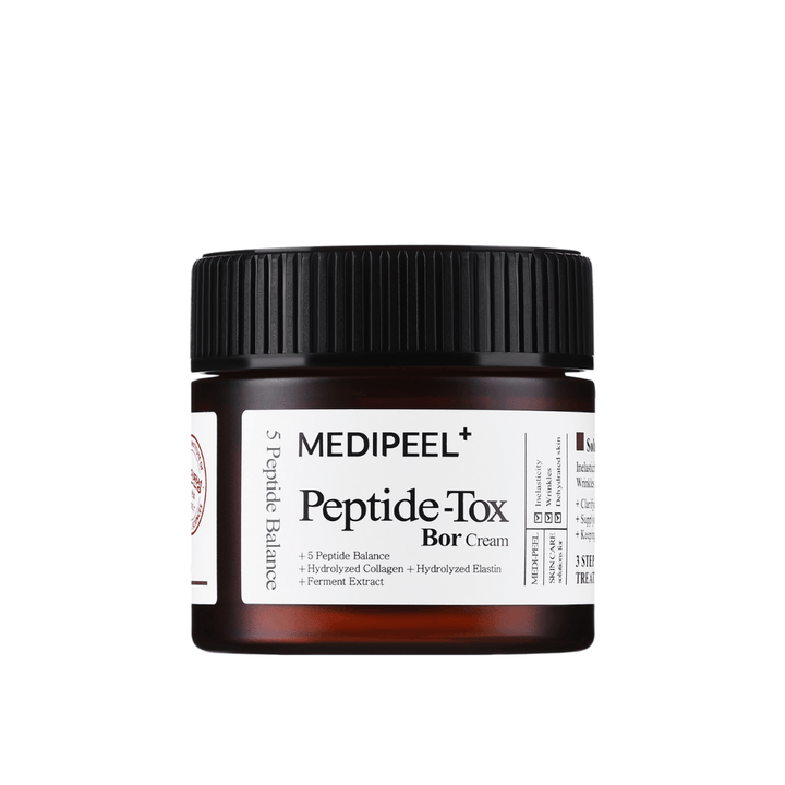 MEDI-PEEL Peptide-Tox Bor Cream produktový obrázok - kórejský pleťový krém s peptidmi, ktorý bojuje proti ochabnutiu pokožky, zlepšuje pevnosť a poskytuje dlhodobú hydratáciu.