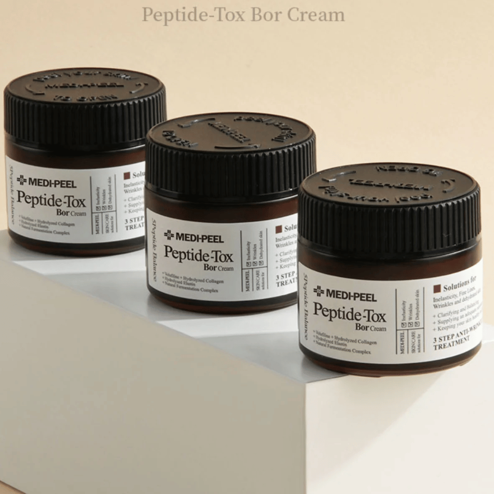 MEDI-PEEL Peptide-Tox Bor Cream v skupine - anti-age pleťový krém s peptidovým komplexom a kolagénom, ktorý posilňuje kožnú bariéru a poskytuje pevnejšiu, pružnejšiu pokožku.