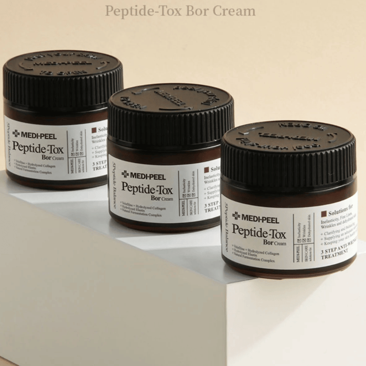 MEDI-PEEL Peptide-Tox Bor Cream v skupine - anti-age pleťový krém s peptidovým komplexom a kolagénom, ktorý posilňuje kožnú bariéru a poskytuje pevnejšiu, pružnejšiu pokožku.
