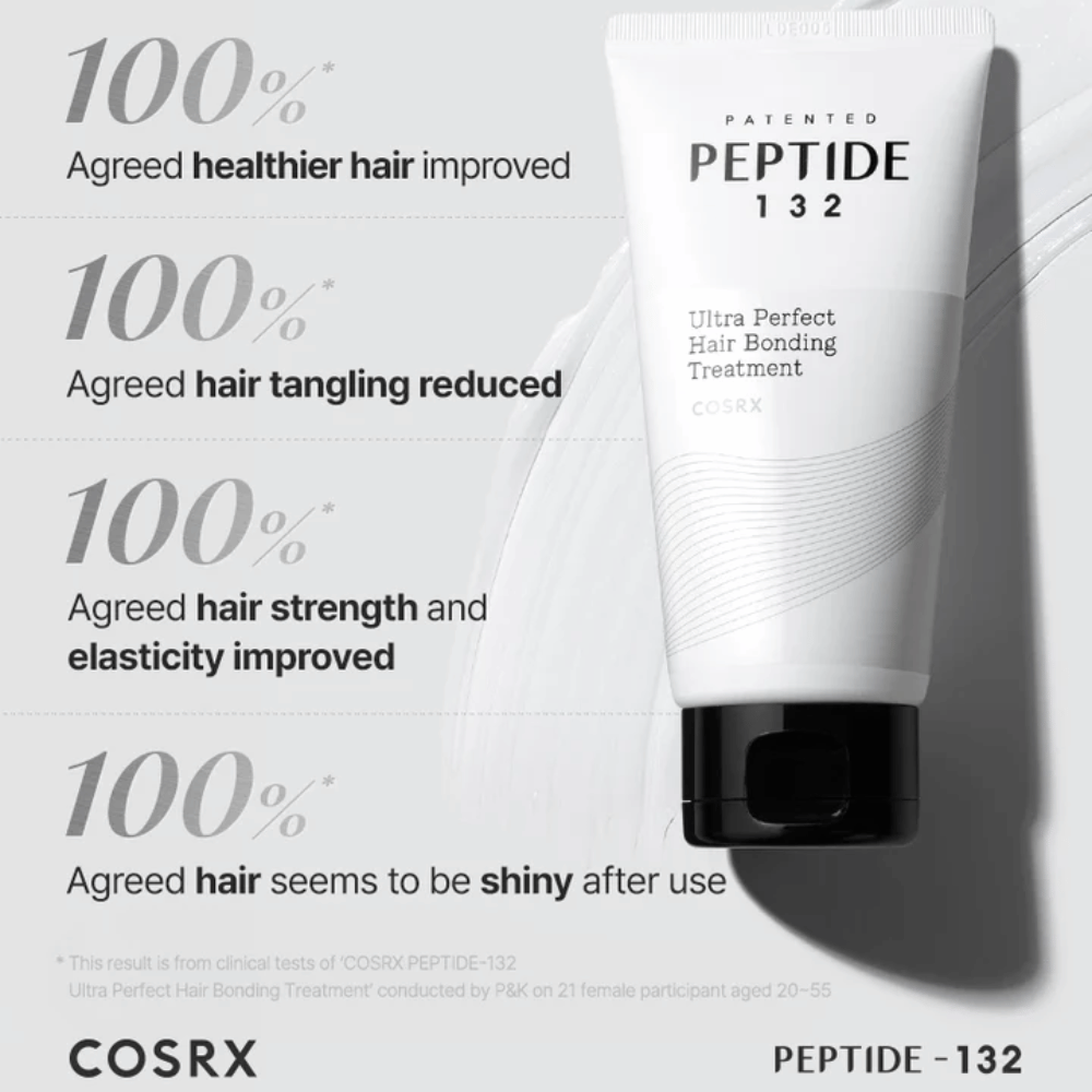 COSRX Peptide 132 Treatment – 100 % zažíva silnejšie, jemnejšie a lesklejšie vlasy po použití.