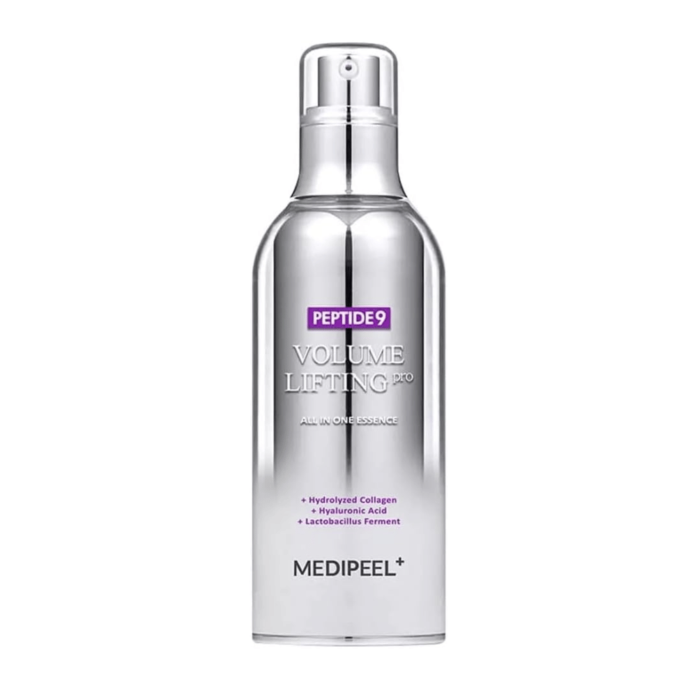 Medi-Peel Peptide 9 Volume Lifting All In One Essence Pro essence – kórejská anti-age essence s peptidmi, kolagénom a kyselinou hyalurónovou, ktoré pomáhajú hydratovať a spevniť pokožku.