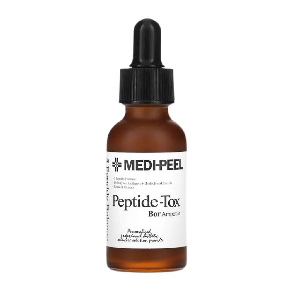 MEDI-PEEL Peptide-Tox Bor Ampoule produktový obrázok – kórejské peptidové sérum, ktoré pomáha predchádzať vráskam, posilňuje pokožku a poskytuje intenzívnu hydratáciu.