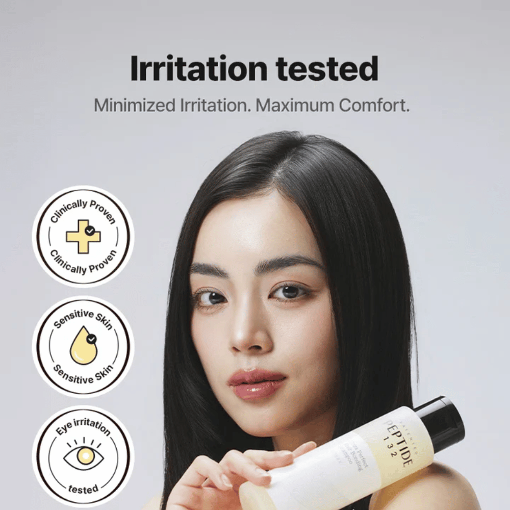 COSRX Peptide 132 Shampoo – klinicky testovaný pre citlivú pokožku a oči, minimalizuje podráždenie a poskytuje maximálny komfort.