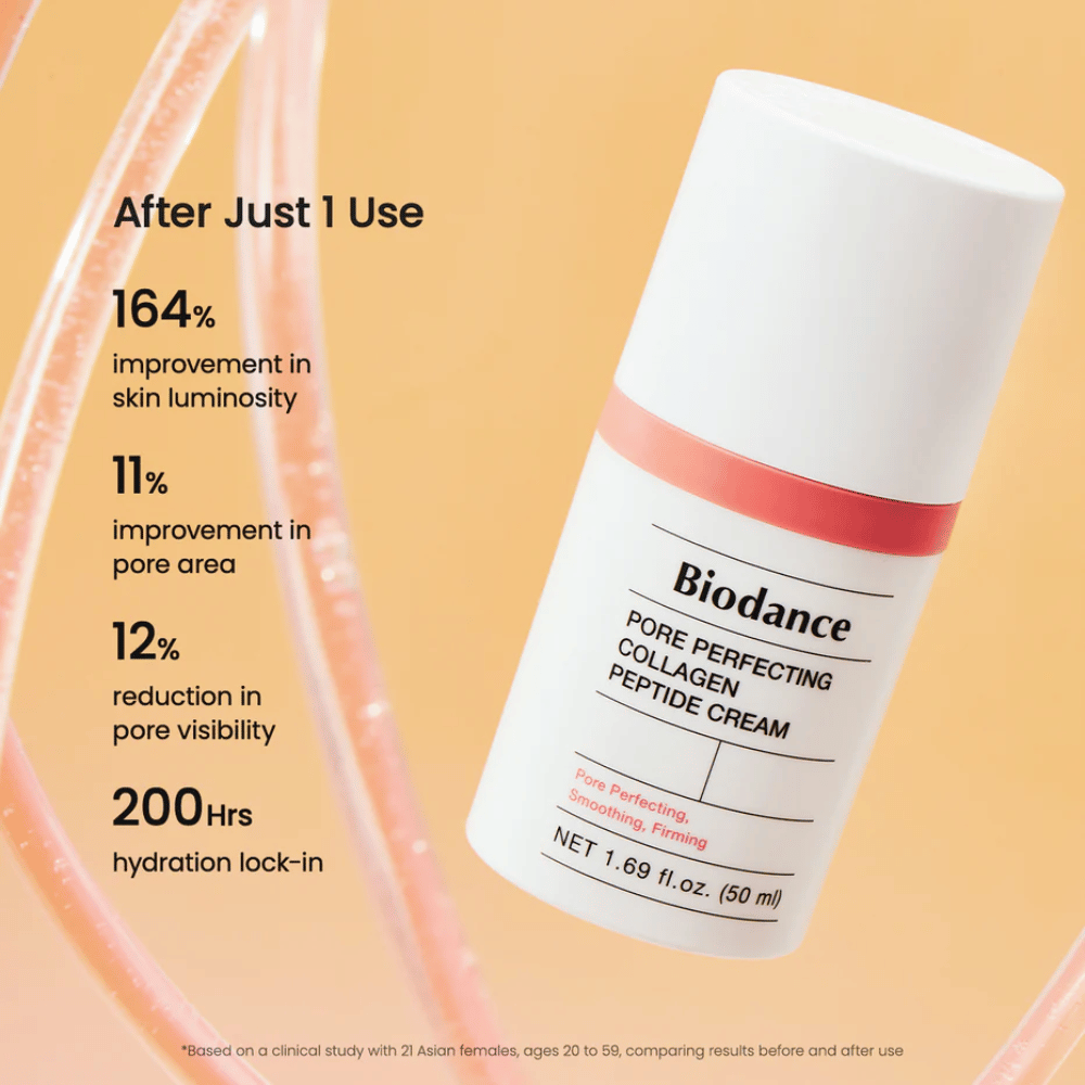 Biodance Pore Perfecting Collagen Peptide Cream výsledok – minimalizuje póry, zvyšuje žiarivosť a poskytuje 200 hodín hydratácie